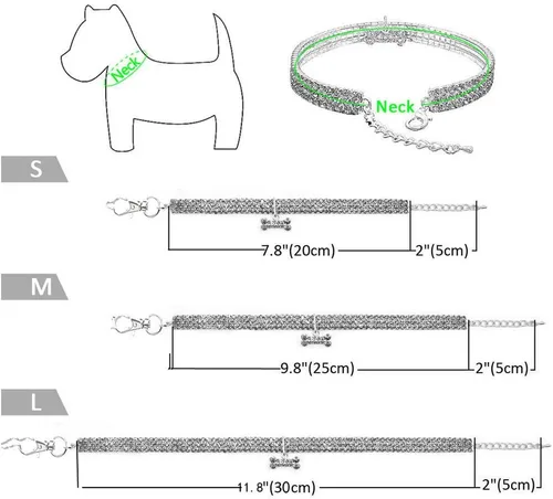 Miniatura 2 de Collar para mascotas con diamantes, colgante de garra de corazón elástico ajustable con diamantes de cristal para boda, gato y perro, collar pequeño