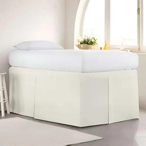 Miniatura 9 de Ready To Rest Falda para cama nido individual de 12 pulgadas de caída, faldas de cama estilo plisado para camas nido, esquinas divididas con Blanco