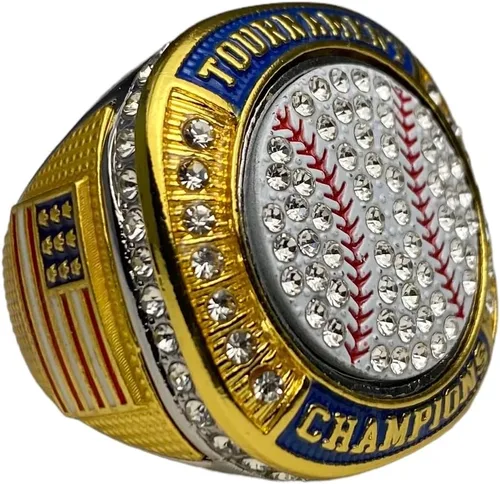 Legacy Rings Paquete de 1 o 12 campeones de campeonato de campeonato de campeonato de béisbol de sóftbol o finalistas en tono plateado transparente