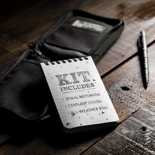 Miniatura 2 de Rite in the Rain All-Weather - Kit de cuaderno con espiral en parte superior de 3 x 5", funda de tela CORDURA, cuaderno amarillo y bolígrafo Negro