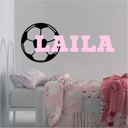Calcomanía de vinilo de fútbol personalizada, decoración de pared de fútbol personalizada, calcomanía de pelota de fútbol con nombre para niño o