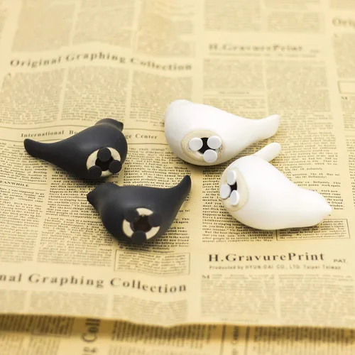 Miniatura 3 de Figura de pájaro pequeño de porcelana de cerámica, escultura de estatua artesanal, decoración moderna y natural contemporánea