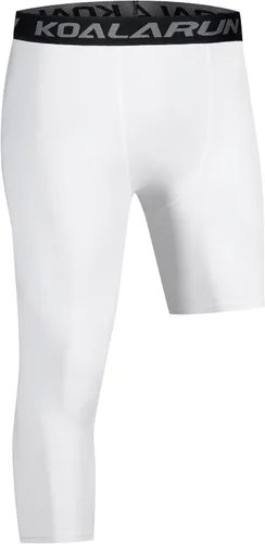 Miniatura 14 de Mallas de compresión de una pierna para baloncesto para hombre, 3/4, capri deportivos, pantalones de entrenamiento atlético, capas base