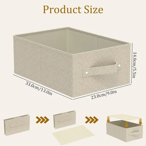 Miniatura 7 de Organizador plegable para guardar ropa, cajas de almacenamiento para organizar el hogar, cestas cúbicas de tela, para oficina y armario, gris