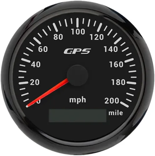 Miniatura 34 de ELING Velocímetro GPS de 3.346 in 0-200 MPH Kit de medidor de velocidad para coche, camión, motocicleta con 7 retroiluminaciones 12 V 24 V