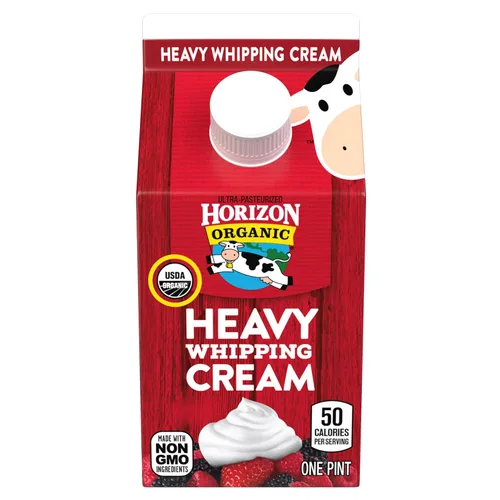 Horizon Organic Crema batida pesada, ideal para hacer cobertura de crema batida orgánica y espuma fría para café, caja de pinta de 16 onzas líquidas