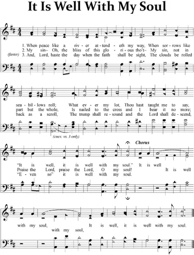 Miniatura 3 de It Is Well With My Soul Hymn Partituras para decoración de partituras de himno impresión de partituras musicales, póster de partituras musicales
