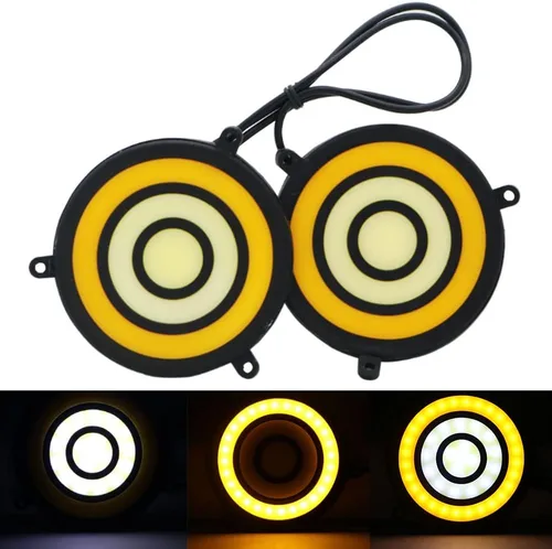 Miniatura 8 de YSY 2 bombillas LED de doble color blanco ámbar COB luces de circulación diurna luz de giro flexible DRL luz diurna luz de conducción impermeable