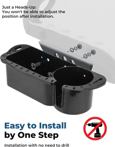 Miniatura 4 de KEMIMOTO Portavasos de asiento de barco para Marine B100 B200, organizador de plástico ABS para barco con drenaje y agujeros de instalación Negro
