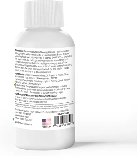 Miniatura 3 de Essential Values Solución de limpieza para afeitadora eléctrica, compatible con cartuchos de repuesto Braun Clean & Renew, 3 botellas para 9