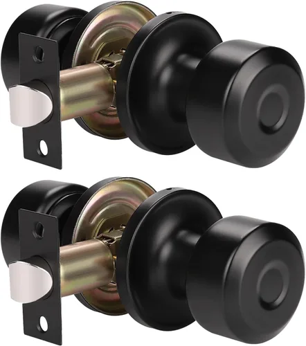 Miniatura 28 de KNOBWELL Paquete de 4 pomos de puerta cuadrados modernos para paso, pomos de puerta interiores, manija de puerta de pasillo y armario, color negro