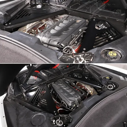 Miniatura 7 de Cubierta de panel de bahía de motor compatible con Chevrolet Corvette C8 2020-2023, cubiertas traseras de aleación de aluminio para motor izquierda