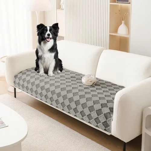 Miniatura 24 de HANDONTIME Funda de sofá de algodón suave apta para mascotas, elegante funda de sofá para mascotas con bordado, protector de sofá para perros
