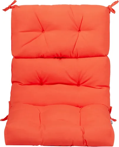 Miniatura 11 de Tangkula Cojín para silla de respaldo alto para patio, almohadillas de asiento para silla con lazos antideslizantes, cojines de repuesto