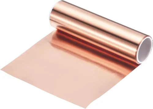 Miniatura 65 de uxcell Rollo de lámina de cobre de 78.740 in x 0.394 in x 0.001 in, 99.9% de tira de cobre puro de cobre intermitente placa de lámina de metal