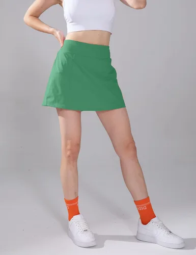 Miniatura 2 de 1a1a Falda de tenis de golf para mujer, pantalón corto de cintura alta, atlético, falda deportiva con bolsillos cortos