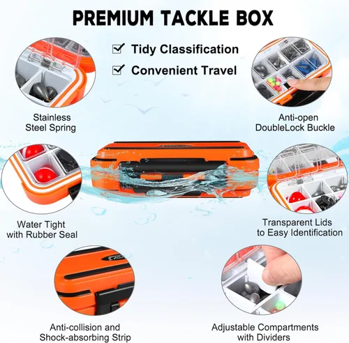 Miniatura 4 de PLUSINNO 253/387pcs Fishing Gear Accessories Kit, Fishing Tackle Box with Tackle Included, Fishing Hooks, Fishing Weights Sinkers, Spinner Blade