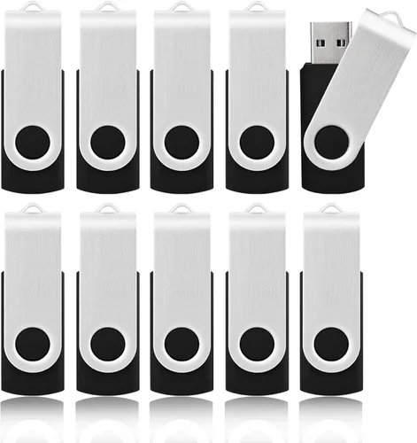 Miniatura 2 de KOOTION 20 unidades de unidades flash USB de 1 GB, unidades flash a granel, memorias 1G, unidades de pulgar giratorias 2.0, negro, paquete de 20