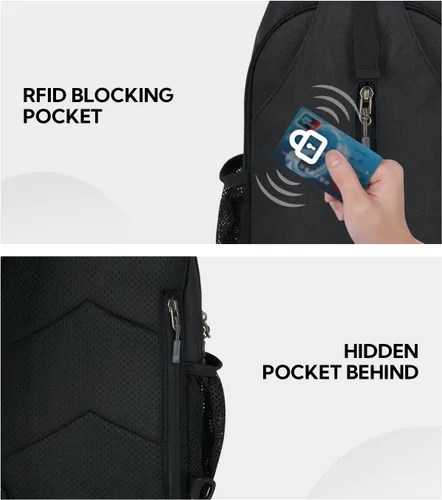 Miniatura 58 de WATERFLY Bolsa pequeña de senderismo: mochila cruzada para el pecho, mochila para hombres y mujeres con correa de hombro agradable a la piel