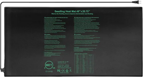 Tapete térmico de semillas de 48 x 20.75 pulgadas para inicio de semillas, tapete térmico impermeable para germinación de semillas, almohadilla