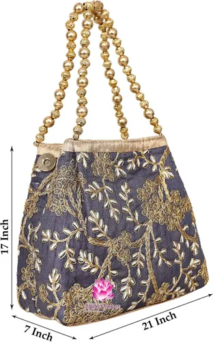 Miniatura 7 de Bolso de boda para niñas con diseño étnico indio Potli
