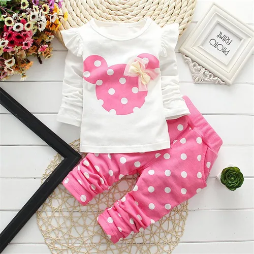 Miniatura 4 de Cute Toddler Baby Girls Clothes Set Long Sleeve T-Shirt and Pants Kids 2pcs Outfits