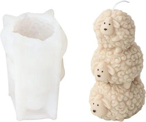 Miniatura 8 de Molde de silicona de panda apilable 3D para fondant, chocolate, decoración de pasteles, vela, jabón, arcilla polimérica, adorno de yeso, arte