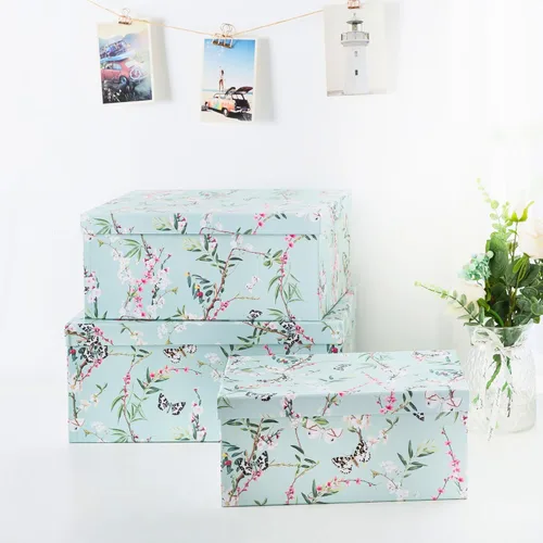 Miniatura 3 de Soul & Lane Cajas de almacenamiento de fotos de mariposas en vuelo (juego de 3): cajas anidables con tapas, contenedores de cartón decorativos