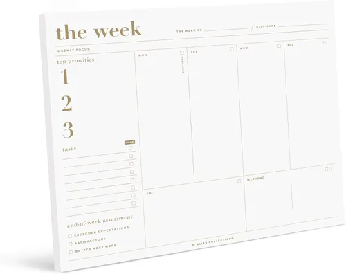 Miniatura 13 de Bliss Collections Bloc de planificación diaria, cuaderno de lista de tareas – Hermoso – Bloc de notas de hojas desprendibles sin fecha – Calendario
