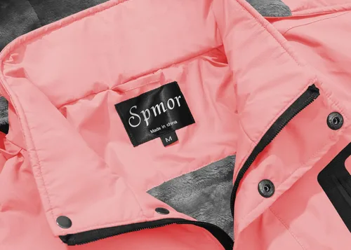 Miniatura 4 de Spmor - Chaqueta de esquí impermeable para mujer, para montaña, lluvia, abrigo de invierno, a prueba de viento, con capucha