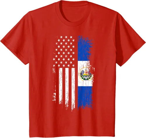 Miniatura 3 de Camiseta de la bandera de Estados Unidos salvadoreño - Camiseta de El Salvador USA