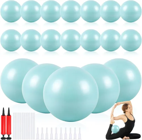 Miniatura 16 de Aoriher 10 pelotas pequeñas de pilates, de 9 pulgadas, mini pelotas de yoga antiestallidos y antideslizantes para estabilidad, fitness, terapia