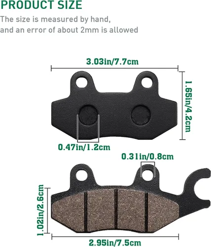 Miniatura 2 de Pastillas de freno delanteras y traseras para Kawasaki Ninja 400 250R 300 EX250 EX300 EX400 2008-2023 W175 2018-2019 Z250SL 2014-2018 Z400 KLR650