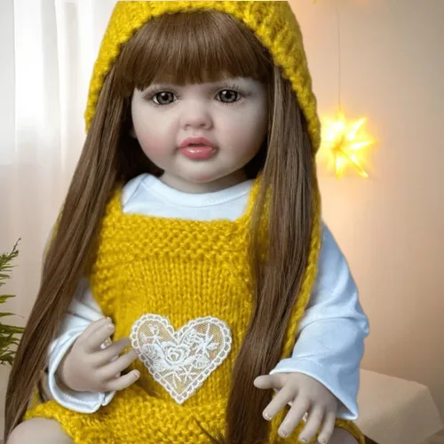 Miniatura 21 de 20 pulgadas dormido bebé Reborn 3D pintura piel con venas visibles cuerpo muñeca de tela, vinilo suave juguete de niña recién nacida como un Muñeca