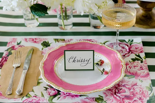 Miniatura 3 de Manteles individuales desechables de papel para mesa de comedor, manteles individuales cuadrados de flores de peonías para fiestas, 18 hojas por