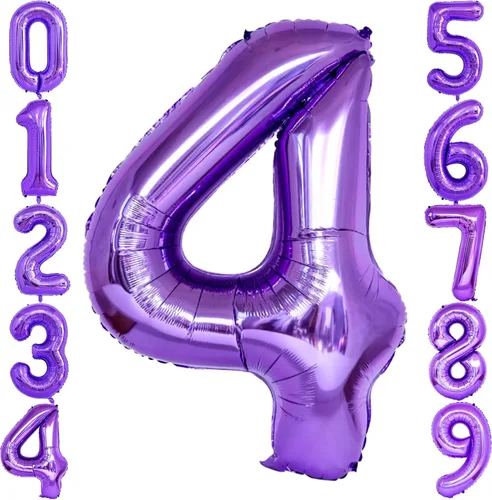Miniatura 13 de Globo morado de 40 pulgadas con el número 8, globos de helio de Mylar de gran tamaño para fiesta de cumpleaños, boda, aniversario, despedida
