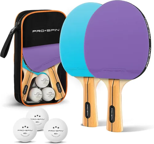 Miniatura 9 de PRO-SPIN Paletas de ping pong – Juego de alto rendimiento con raquetas de tenis de mesa premium, pelotas de ping pong de 3 estrellas, estuche de Set