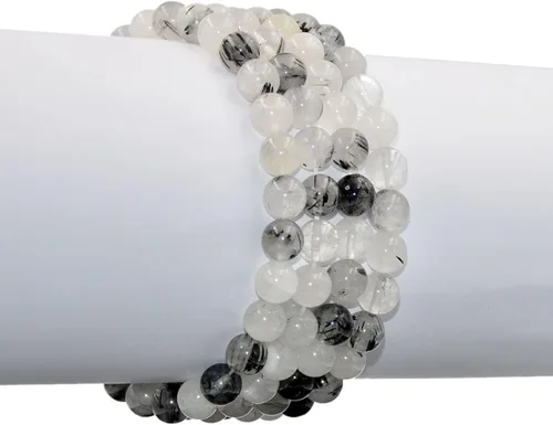 Miniatura 3 de AD Beads - Pulsera elástica de cuentas redondas naturales de 516 pulgadas