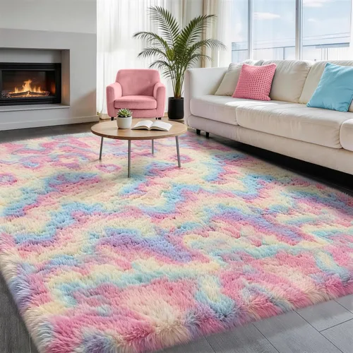 Miniatura 55 de Ophanie Alfombra Verde de Césped, Alfombras de Área para Dormitorio, Alfombra Shag Esponjosa de 4x6 pies, Suave Peluda Afelpada Linda para Niños 7