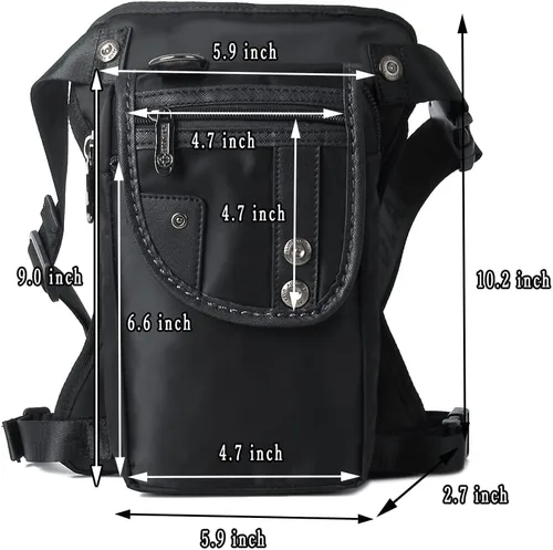 Miniatura 22 de Riñonera táctica al aire libre para hombres y mujeres, bolsa multifuncional para el muslo para motocicleta, bicicleta, senderismo, viajes, pesca