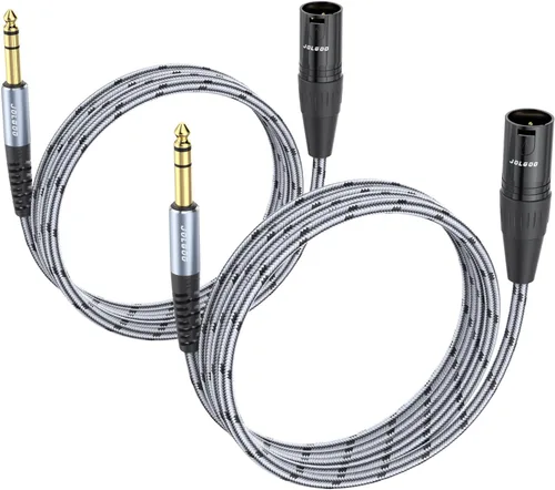 Miniatura 9 de JOLGOO XLR macho a doble 1/4" TS mono Y Splitter Cable de micrófono XLR macho a cable adaptador TS Y dual de 0.250 in, 3.3 pies
