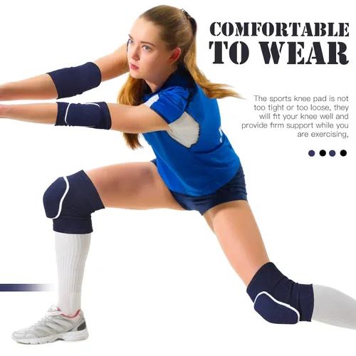 Miniatura 3 de Sosation Juego de 2 Coderas de Voleibol y Mangas para Rodilla y Brazo con Almohadilla de Protección, Accesorios Esenciales de Voleibol con Alta
