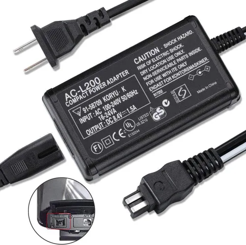 Miniatura 5 de Cargador adaptador de corriente alterna AC-L200 para videocámara Sony Handycam DCR-SX, DCR-SR, DCR-HC, DCR-PC, DCR-DVD, DCR-IP, HDR-CX, HDR-XR