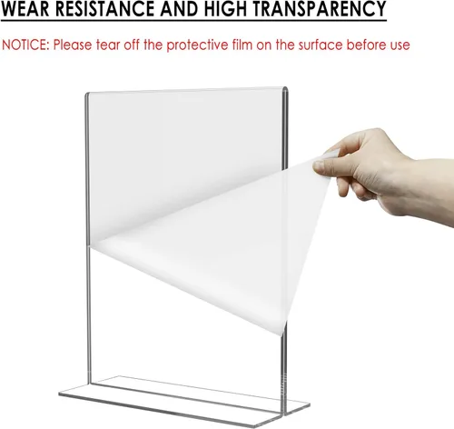 Miniatura 4 de Relx Soporte de letrero acrílico de 8.5 x 11 pulgadas, soporte para volante de marco de plástico, soporte de acrílico transparente de doble marco