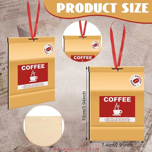 Miniatura 2 de 32 piezas de adornos de madera para taza de café para árbol de Navidad, adornos decorativos colgantes de cacao caliente y taza de té para vacaciones