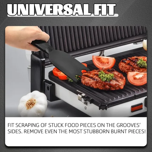 Miniatura 5 de TonGass Rascador de parrilla para parrillas de interior George Foreman y la mayoría de las otras parrillas interiores con ranuras, espátula