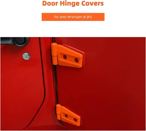 Miniatura 6 de CheroCar Cubiertas de bisagra de puerta para Jeep JK, protector para Jeep Wranlger Unlimited Rubicon Sahara accesorios deportivos 2007-2018 JK JKU 8