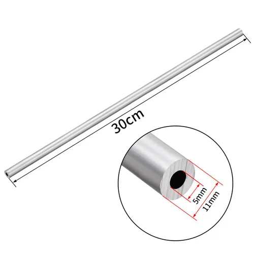 Miniatura 2 de uxcell 6063 tubo recto redondo de aluminio inconsútil de la tubería 1 pies de longitud 0,195 pulgadas ID 0,429 pulgadas OD