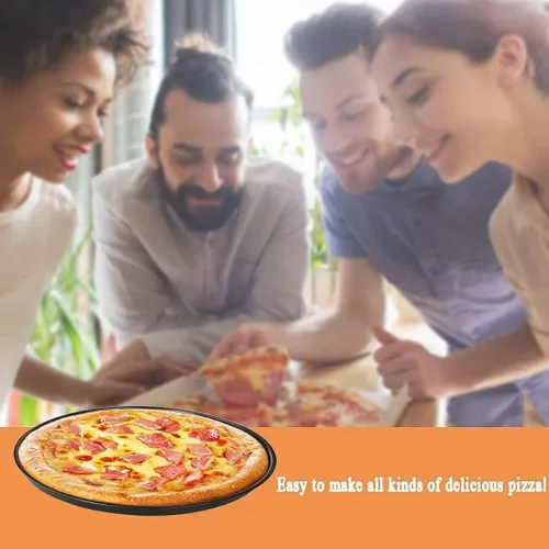 Miniatura 5 de Bandeja de pizza antiadherente de 9 pulgadas, pastel de bandeja de pizza de horno de acero al carbono