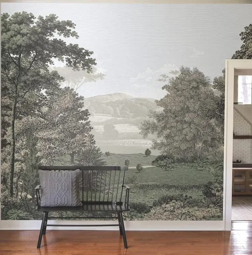 Miniatura 2 de Erin & Ben Co. PSW1456M - Mural de pared prémium para despegar y pegar, diseño de pastos panorámicos